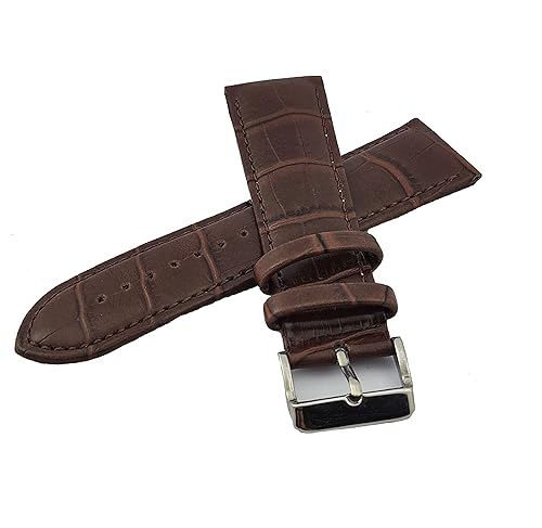 Dark Brown Genuine Leather 24 mm Belt Strap for Wrist Watch (24mm)