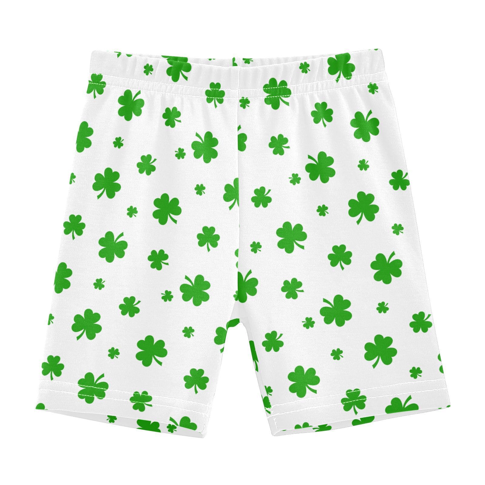 JHKKU Girls St Patricks Day Shamrock Shorts Cotton Cartwheel Bike Kids Biker Under Dress Dance Short Girl Clothes 5T