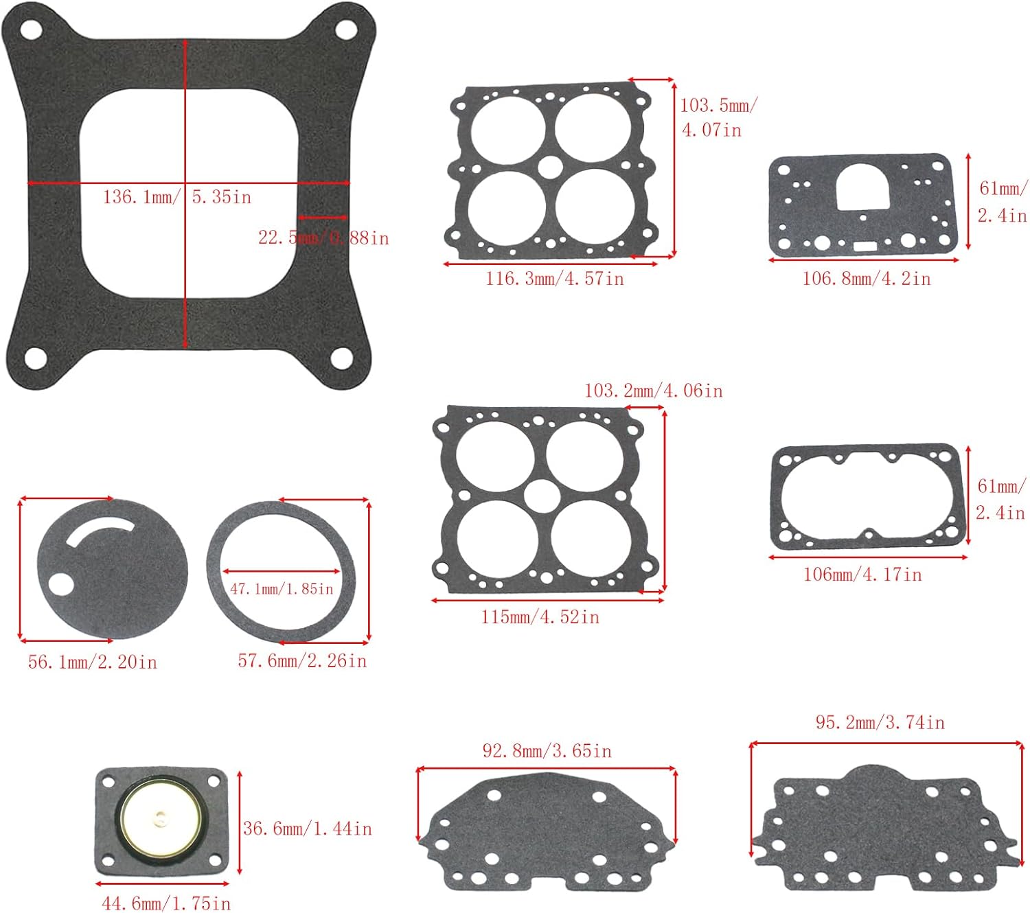 37-485 Carburetor Rebuild Kit Compatible for Holley 37-485 For 4 BARREL,GASOLINE, DOUBLE PUMP, MODEL 4150, 600, 650, 700, 750, 800, 850 CFM