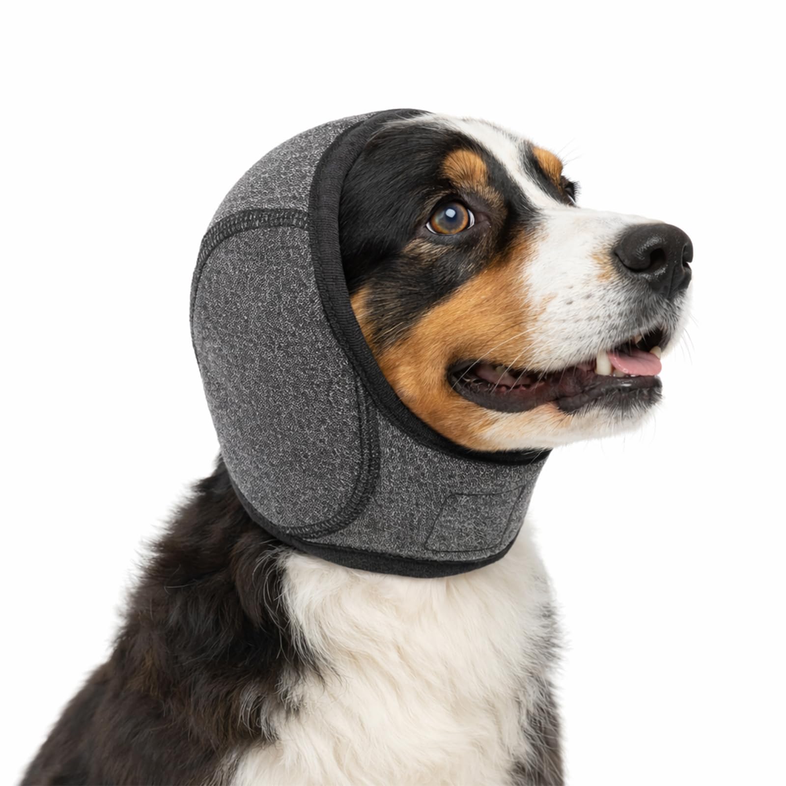 Protector de oídos para perros con reducción de ruido, protección auditiva impermeable para perros, protector de oídos ajustable para perros para el alivio del ruido, nadar, aseo (Gris)