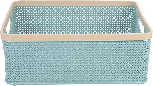 Cabilock Cestas de tejido de plástico, cestas organizadoras de despensa de escritorio, estantes para organización de cocina, encimeras, escritorios,