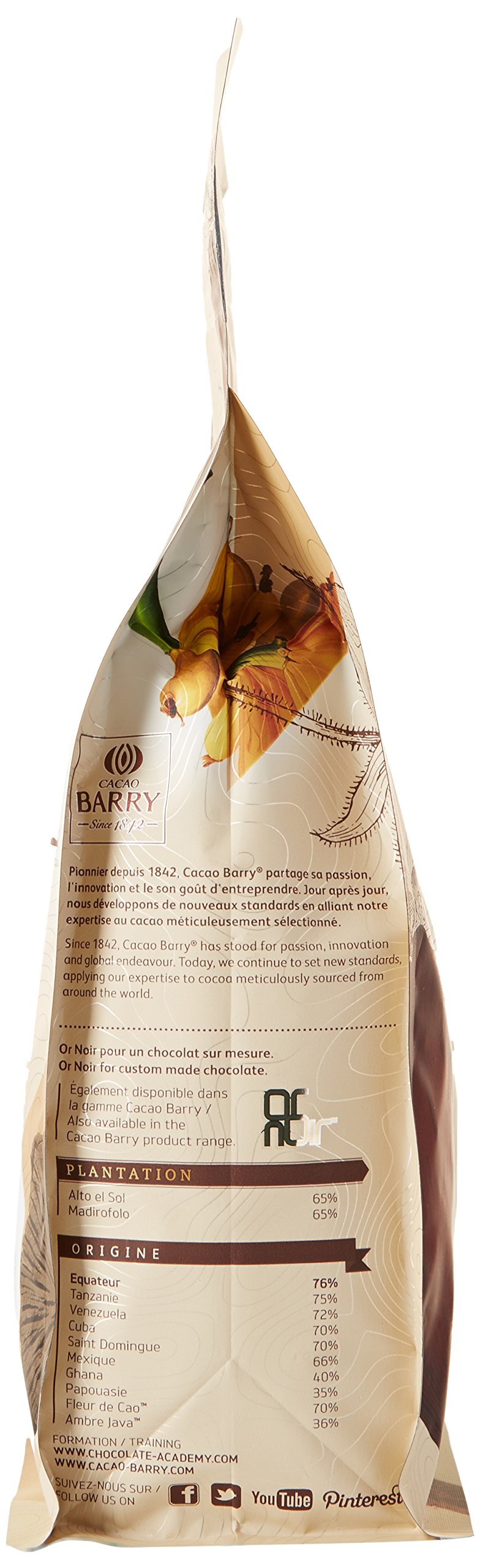 CACAO BARRY 76% Min Cacao Chocolat Equateur Pistoles 1 kg