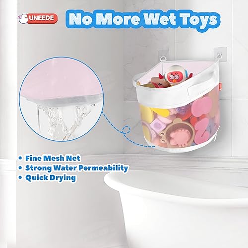 Miniatura 5 de UNEEDE Organizador de juguetes de baño, organizador de juguetes de bañera de 4.15 galones, soporte de juguetes de baño de acceso rápido para bañera,