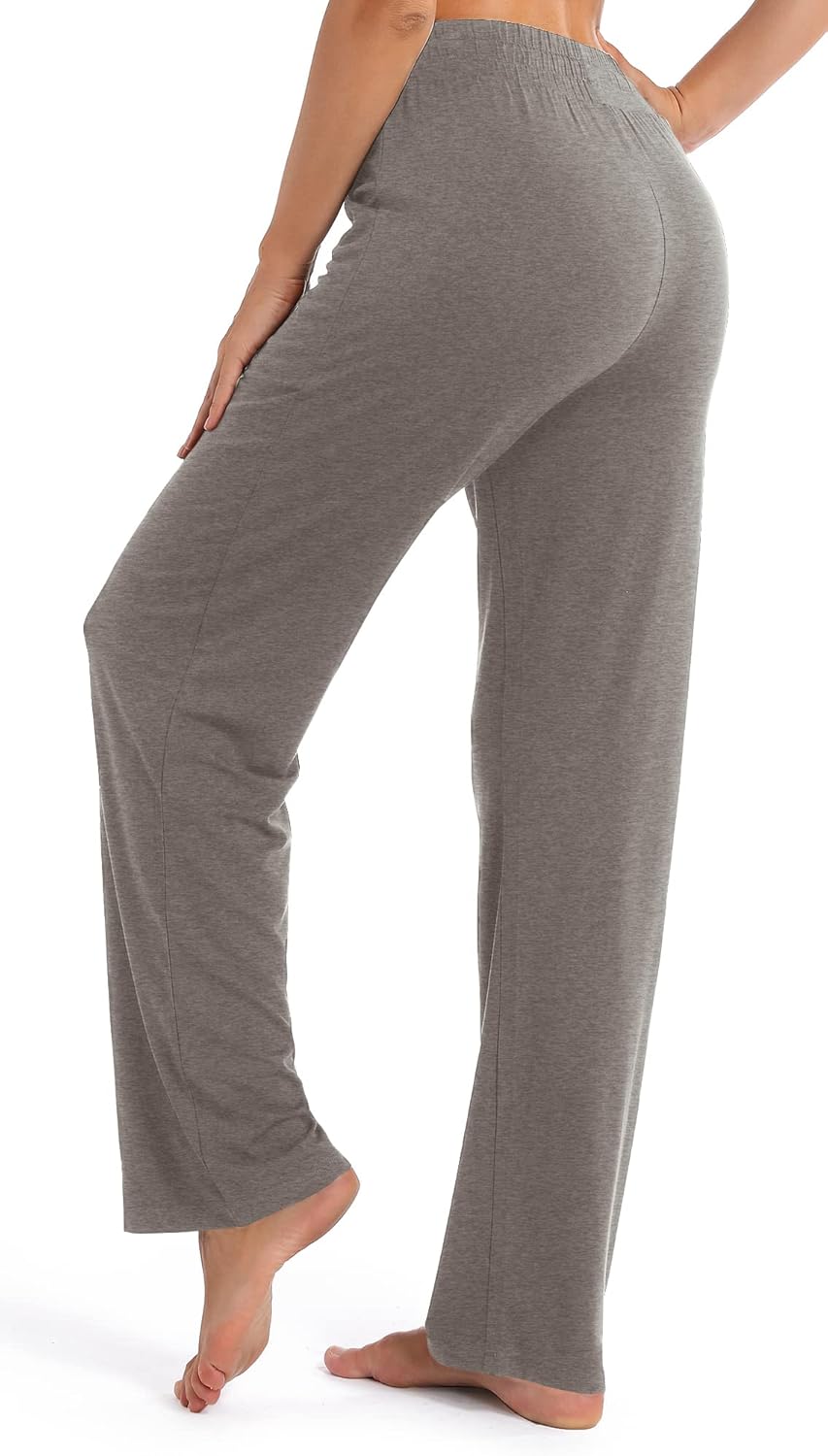 Urban CoCo Women's Straight Leg Long Pants Elastic High Waist Drawstring Casual Trousers with Pockets - Image 5