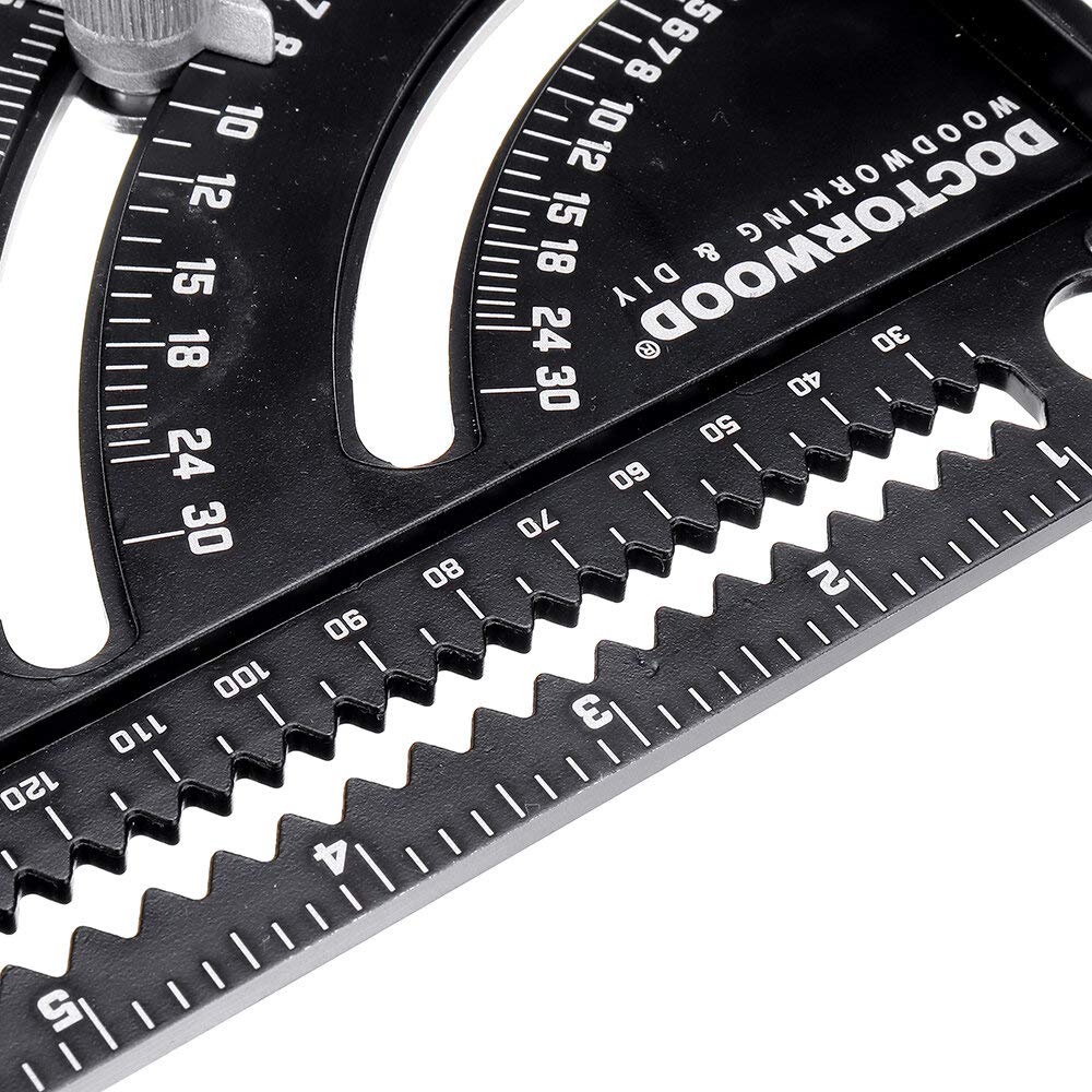 6 Inch Extendable Multifunctional Folding Triangle Ruler Carpenter Square with Base Precision Goniometer Multi-Angle Measurement Woodworking Tools