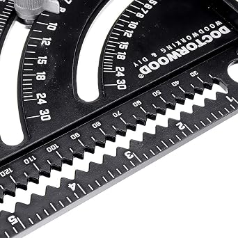 6 Inch Extendable Multifunctional Folding Triangle Ruler Carpenter Square with Base Precision Goniometer Multi-Angle Measurement Woodworking Tools