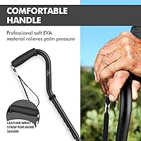 Vista 4 de KINGGEAR F1 Bastón de caminar, bastón para mujeres y hombres, andadores que se mantienen de pie para personas mayores con correa para la muñeca