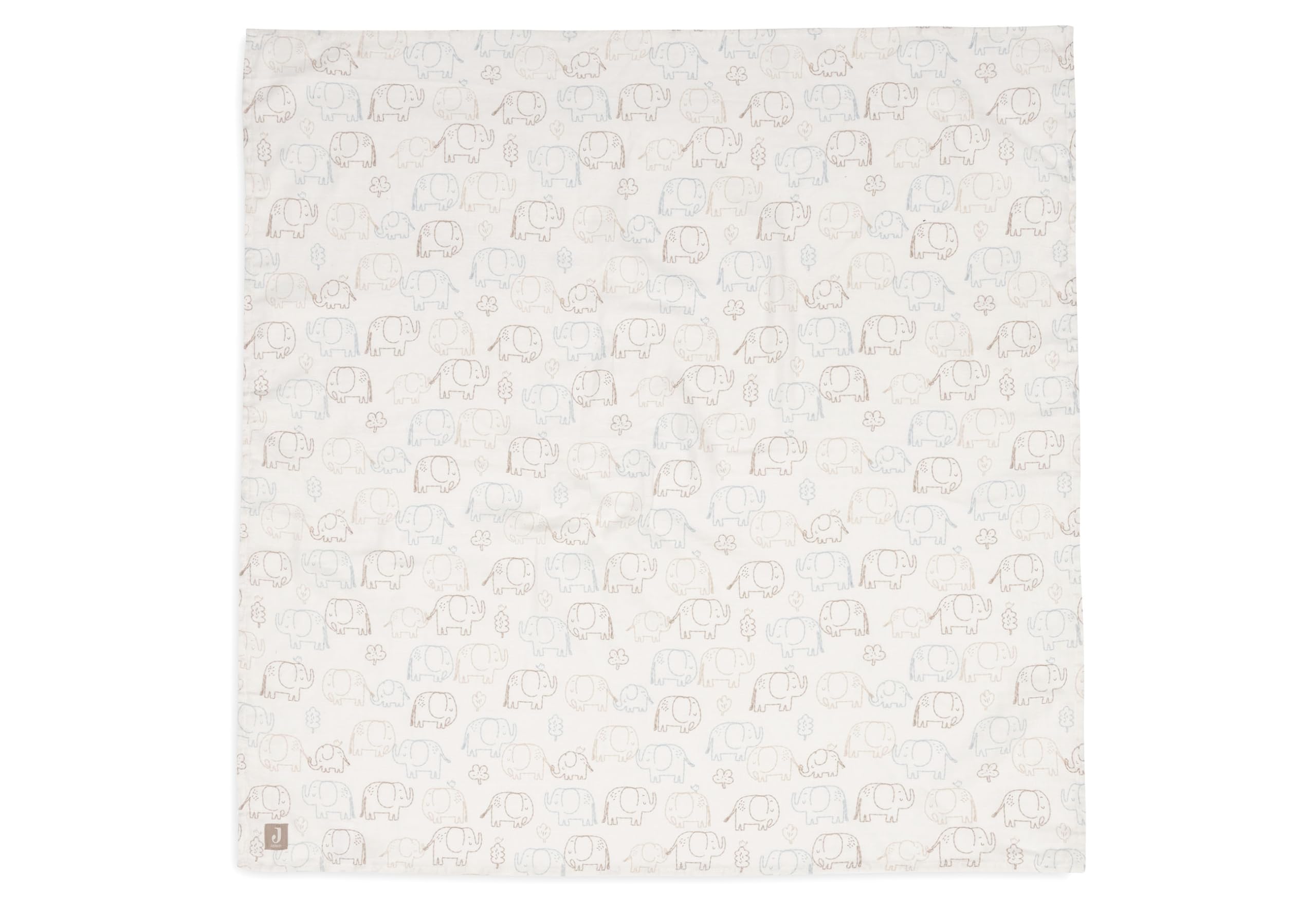 Jollein Muslin Swaddles Baby, Elephant Tales, 2-Pack, 115x115cm, 100% Cotton, Baby Muslin Cloths, Muslin Baby Blanket - Image 2