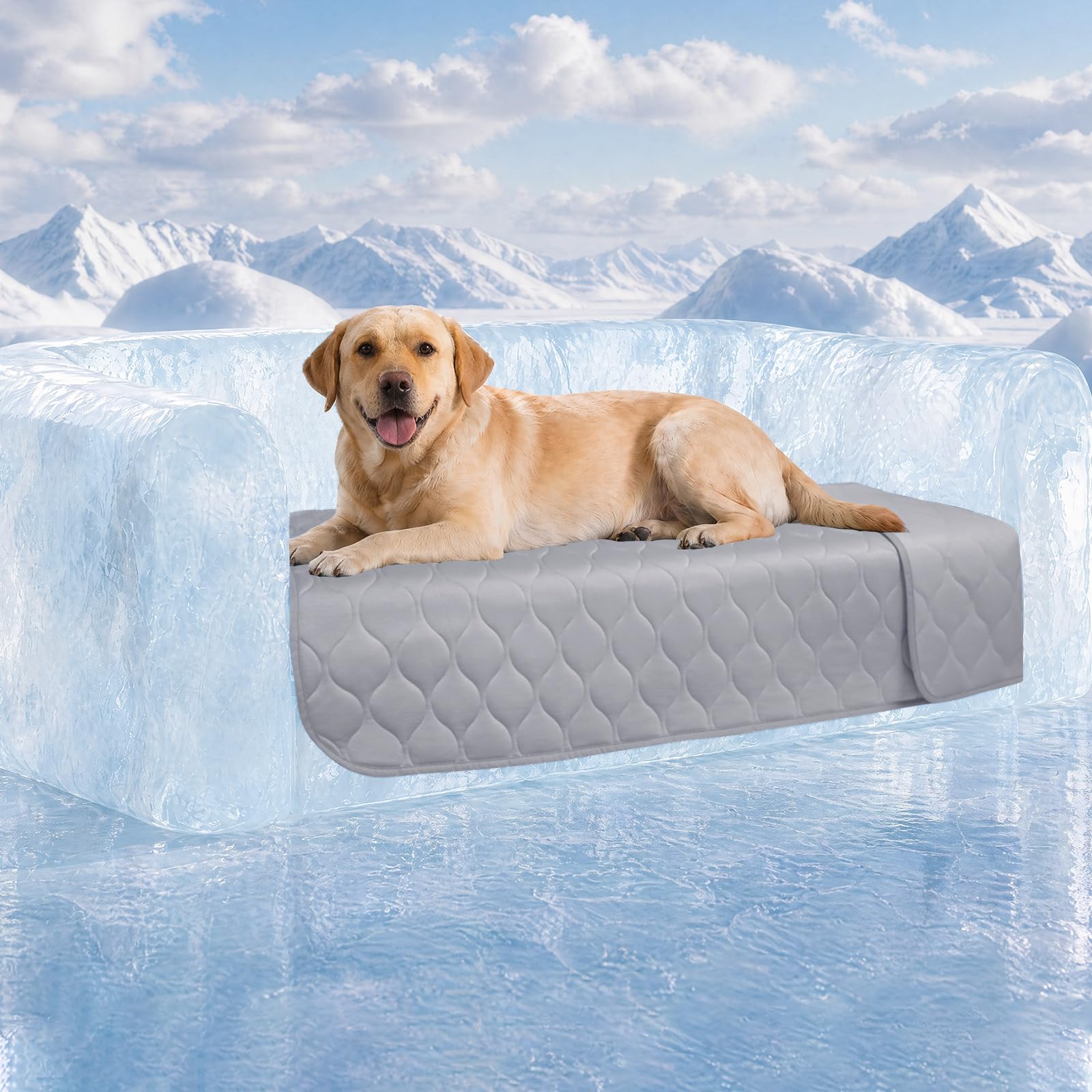 luciphia Alfombrilla refrigerante Impermeable para Perros, Fundas de sofá Lavables para el Verano, Manta refrigerante para Gatos, Perros y Mascotas, Mantas para Perros,Gris Claro,77 x 178cm