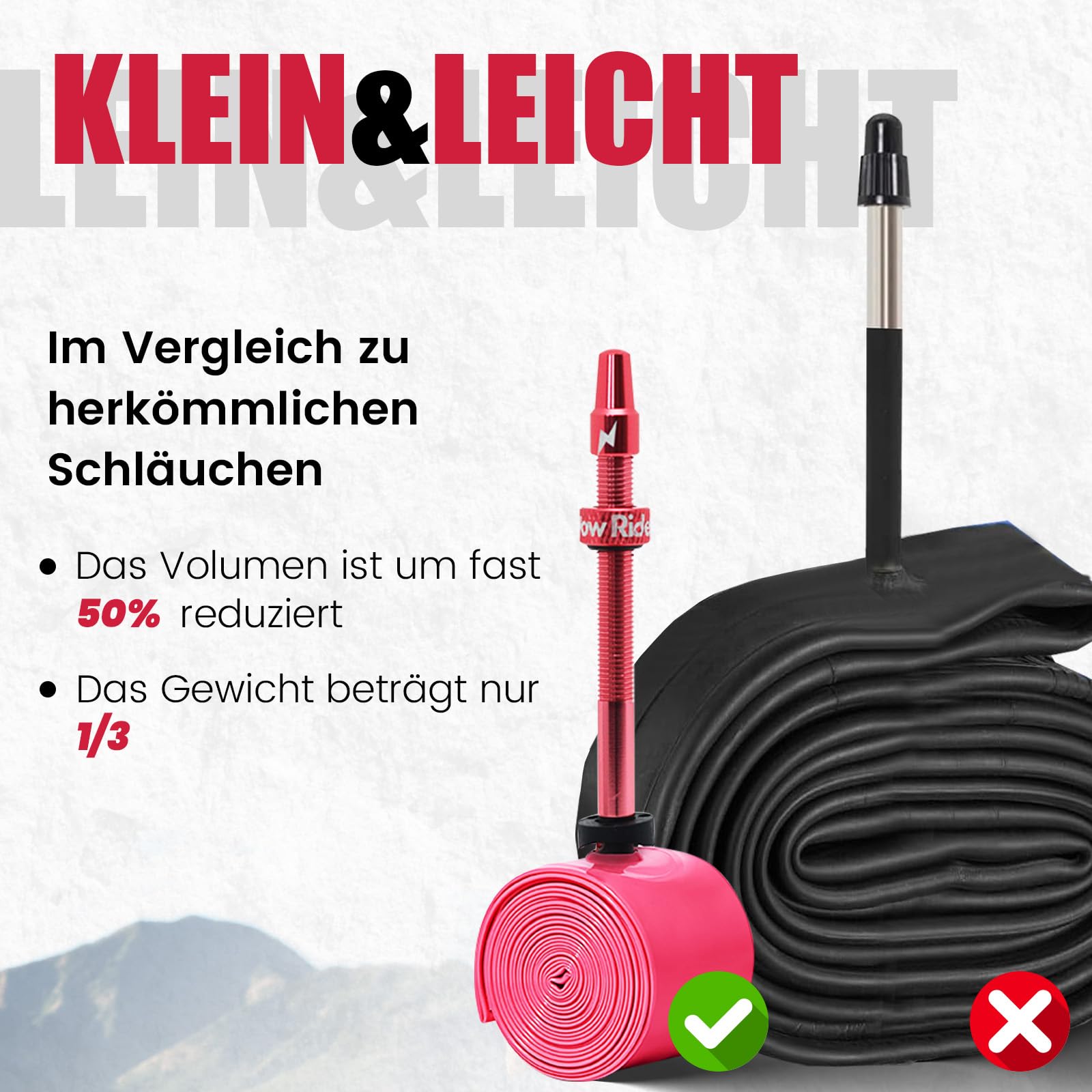 RideNow Lot de 2 chambres à air en TPU Gravel 700 x 32-47C VTT 27-29" ultra
