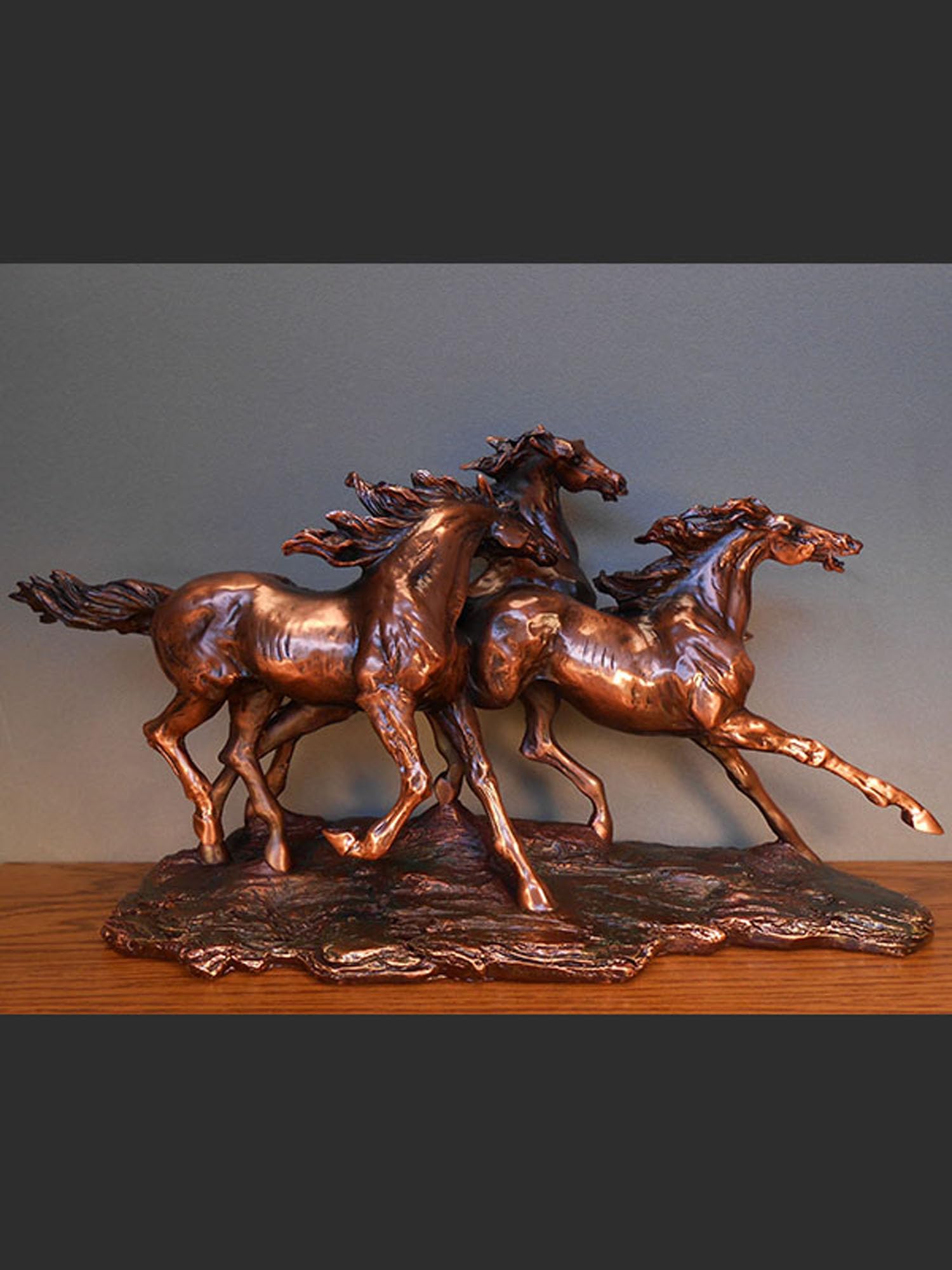 Amazon.co.jp: Marian Imports f13101 Three Horses Gallopingブロンズ