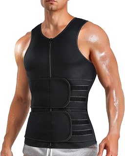 Junlan Fajas Reductoras Hombre Chaleco Sauna Adelgazante Camiseta Reductora Control de Abdomen Colombianas Chaleco Compresion de Sudoración para Deporte Fitness Gym