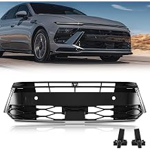 TODO Front Bumper Grille Compatible with 2024-2025 Hyundai Sonata SE SEL Limited, Glossy Black Upper Mesh Grill with Camera & Sensor Holes, Replaces 86351-L1510 863A0-L1BJ0