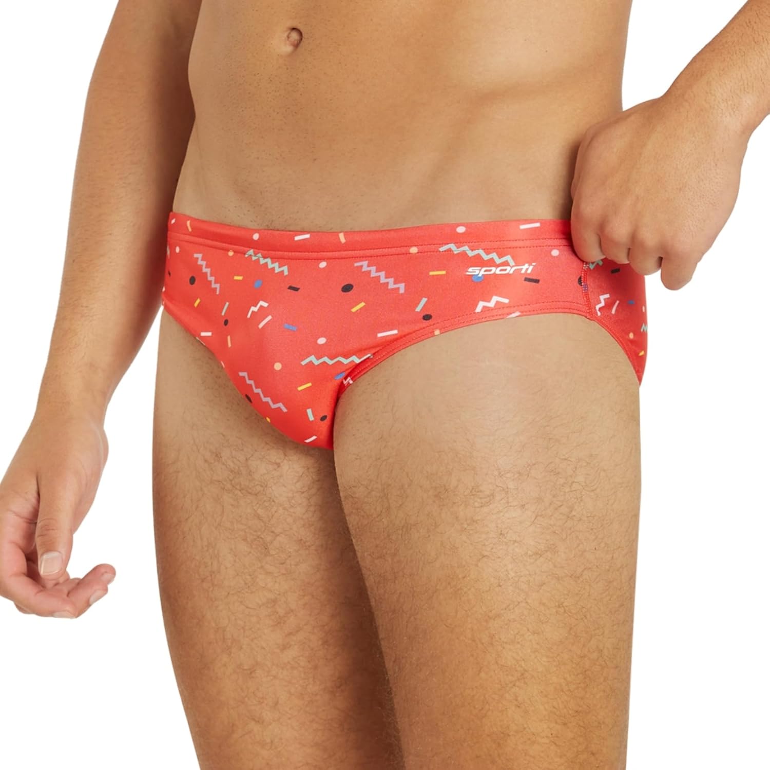 Sporti Men's Swim Briefs with Hydrolast Tech - Bathing Suit for Swimmer - Men's Athletic Swimwear Briefs for Lap Swimming