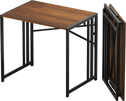Lutown-Teen 32 inch Folding Small Desk, Writing Gaming Computer Camping Desk for Small Spaces, No Assembly Required Home O...