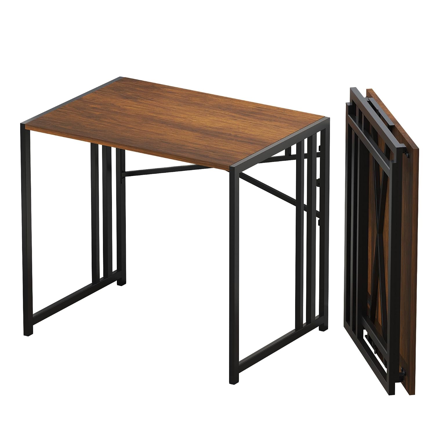 Lutown-Teen 32 inch Folding Small Desk, Writing Gaming Computer Camping Desk for Small Spaces, No Assembly Required Home O...