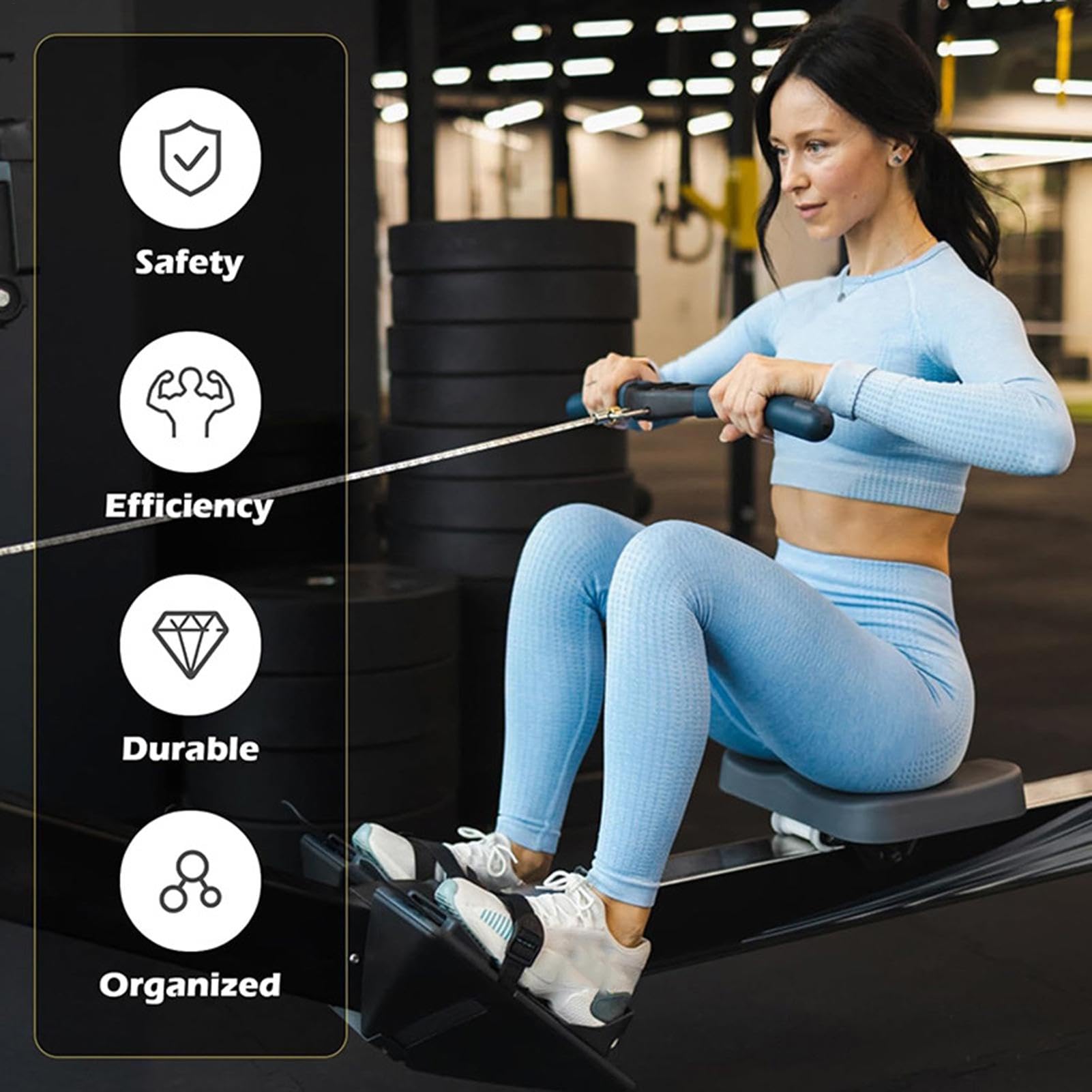 Pedalriemen für Ellipsentrainer – Verstellbare Fußriemen für Rudergeräte und Crosstrainer | Ersatz-Pedalriemen für Heimtrainer, Untertischgeräte und Heimfitnessgeräte