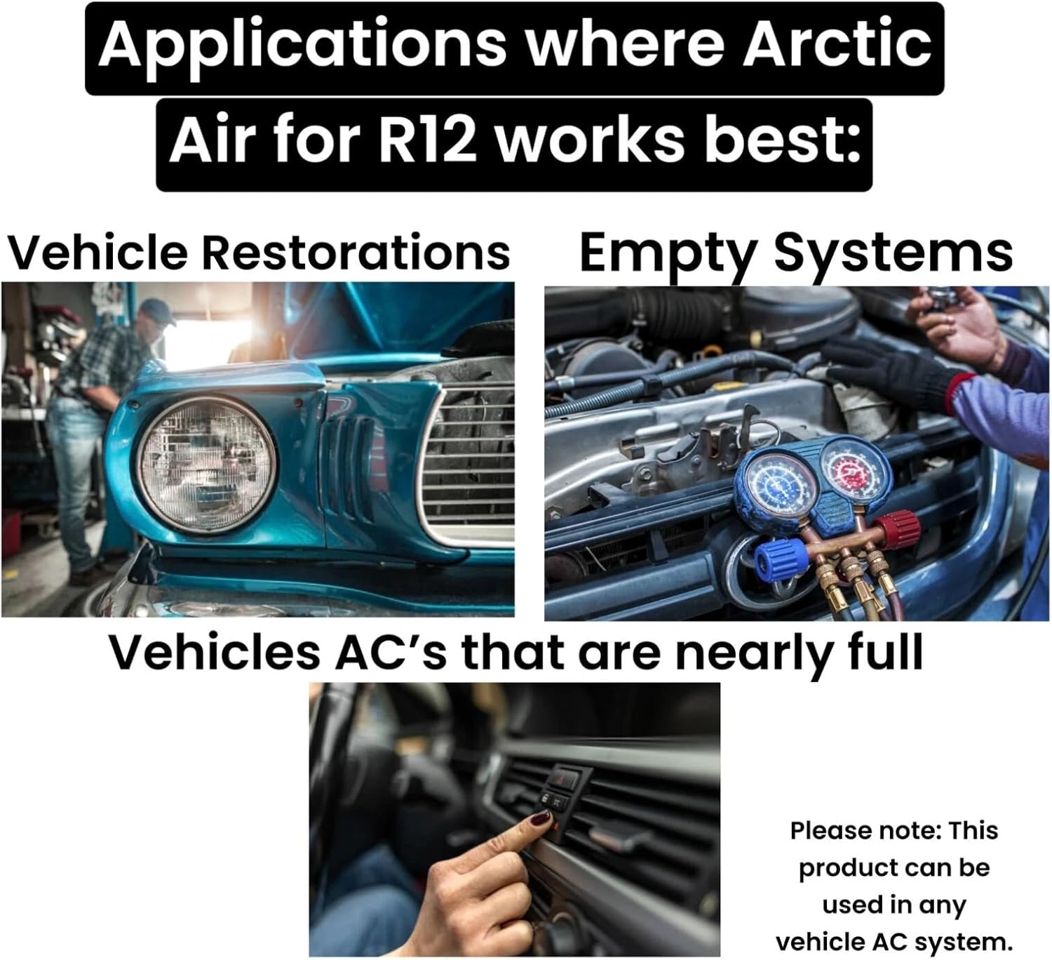 ENVIRO-SAFE Arctic Air for R12 Systems, Piercing Style Top, A/C Support + Moisture Remover, 4 Cans (Cans Only)