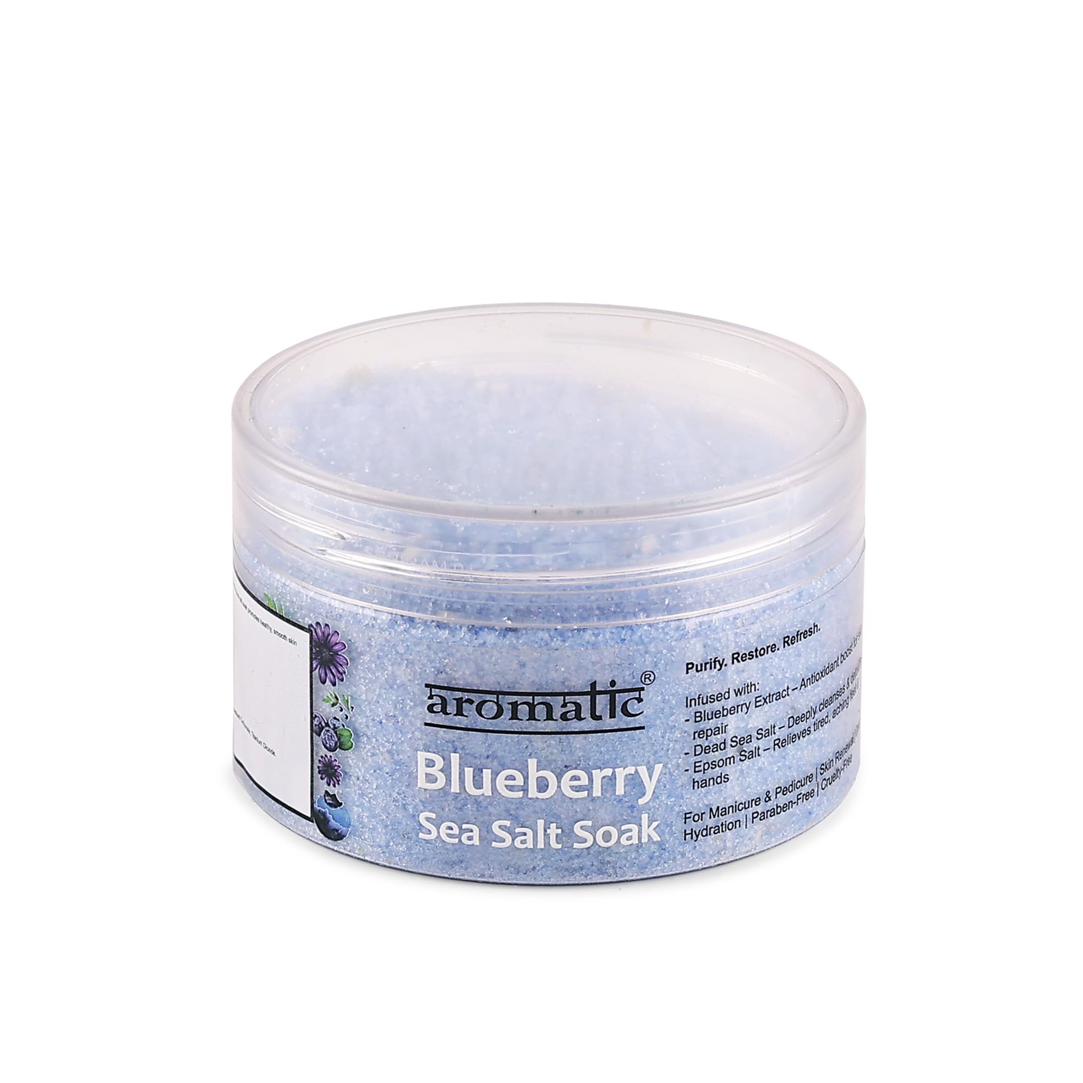 Aromatic Blueberry Sea Salt Soak for Hands & Feet | Mineral-Rich Manicure & Pedicure Treatment with Blueberry Extract, Dead Sea Salt & Epsom Salt | Deep Cleansing, Hydrates & Softens Rough Skin | Paraben-Free, Silicone-Free, Cruelty-Free | 200g-picture-10