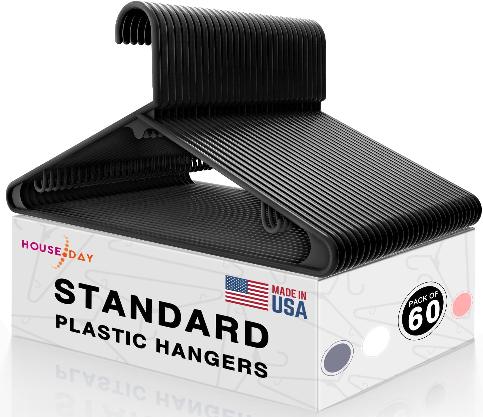 Rethink Your Room 10 Pack of Heavyweight Plastic Hangers