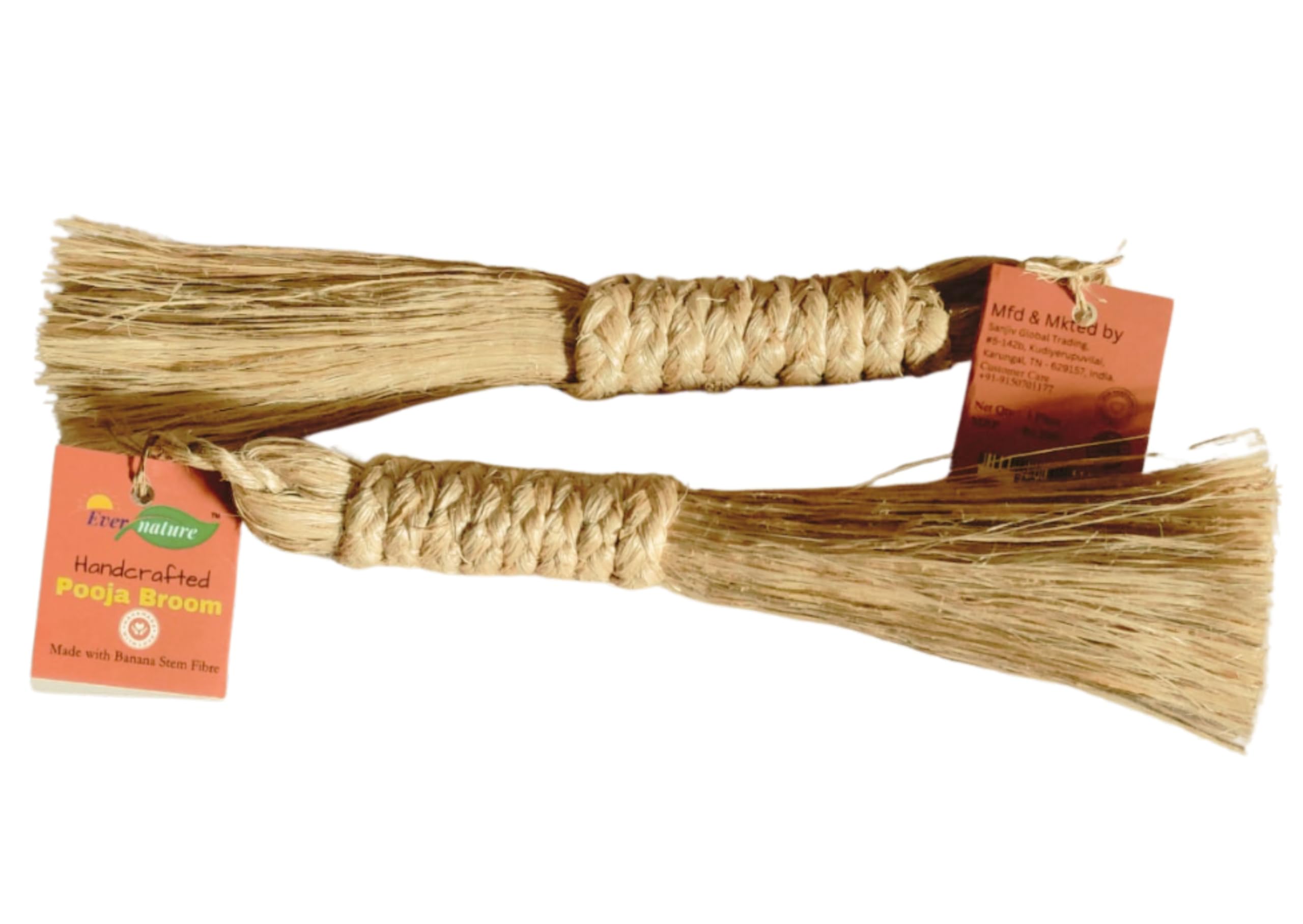 Ever Nature Handmade Pooja Broom (Pack of 2) | Eco-Friendly Banana Stem Fibre | 9.5-Inch Broom Stick for Prayer Rooms | Ideal for Dusting & Cleaning Ritual Spaces (B0D34YKDLW) Amazon Price History, Amazon Price Tracker
