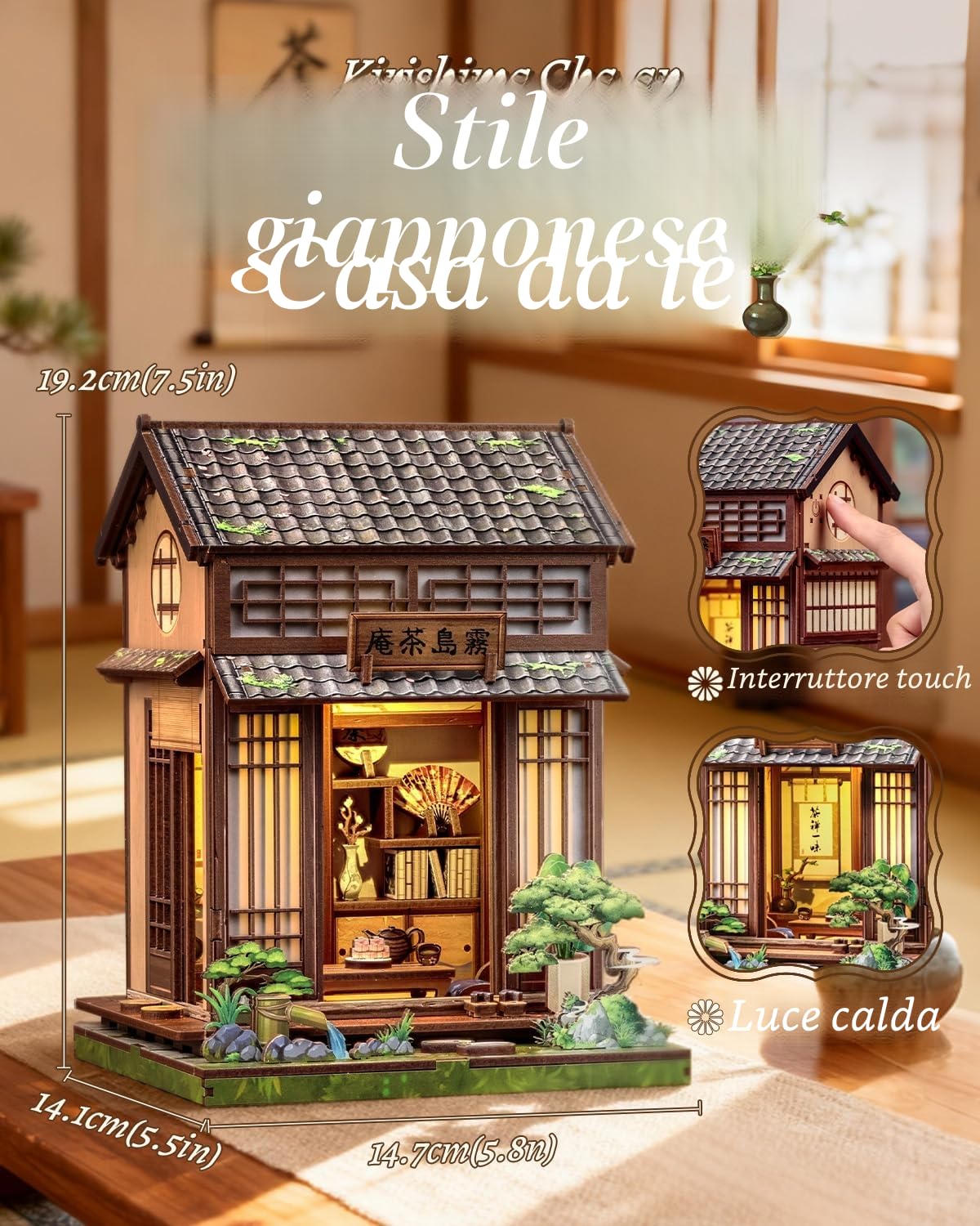 Cutefun Book Nook Kit – Japanese book nook - Set creativo per casa delle bambole, il regalo artigianale perfetto per adolescenti e adulti che amano progetti affascinanti (Kirishima Cha-an)