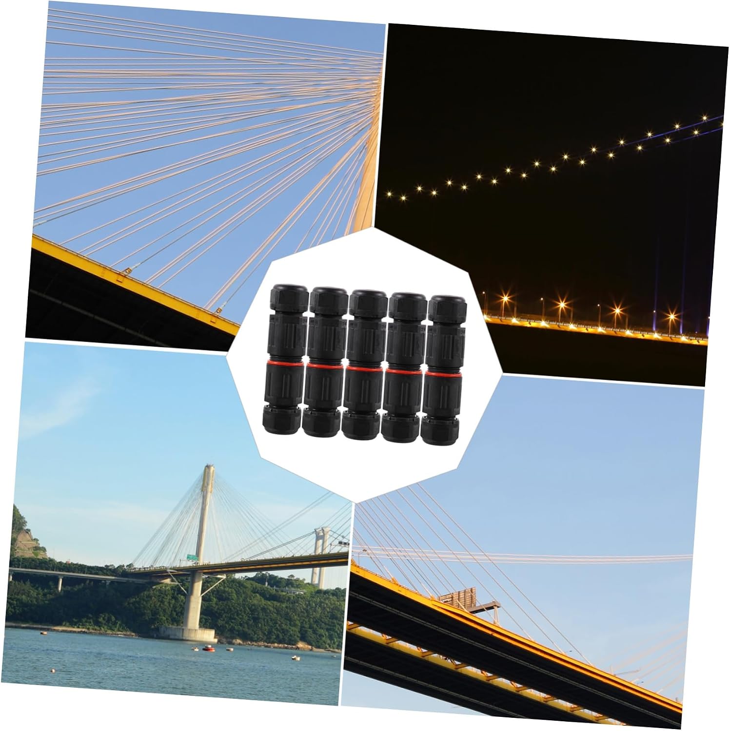 Gatuida 5pcs Cable Gland Connector Outdoor Electrical Sleeve Easy Installation for Led Lights Flame-retardant Mm² Mm² Compatibility