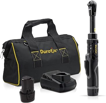 Durofix G12 Series 12V Li-ion Cordless 3/8 60 ft-lbs. Extended Ratchet Wrench Tool Kit, 12V Cordless Ratchet Wrench, Variable Speed & LED Light RW1216-32 - 2 Battery Pack