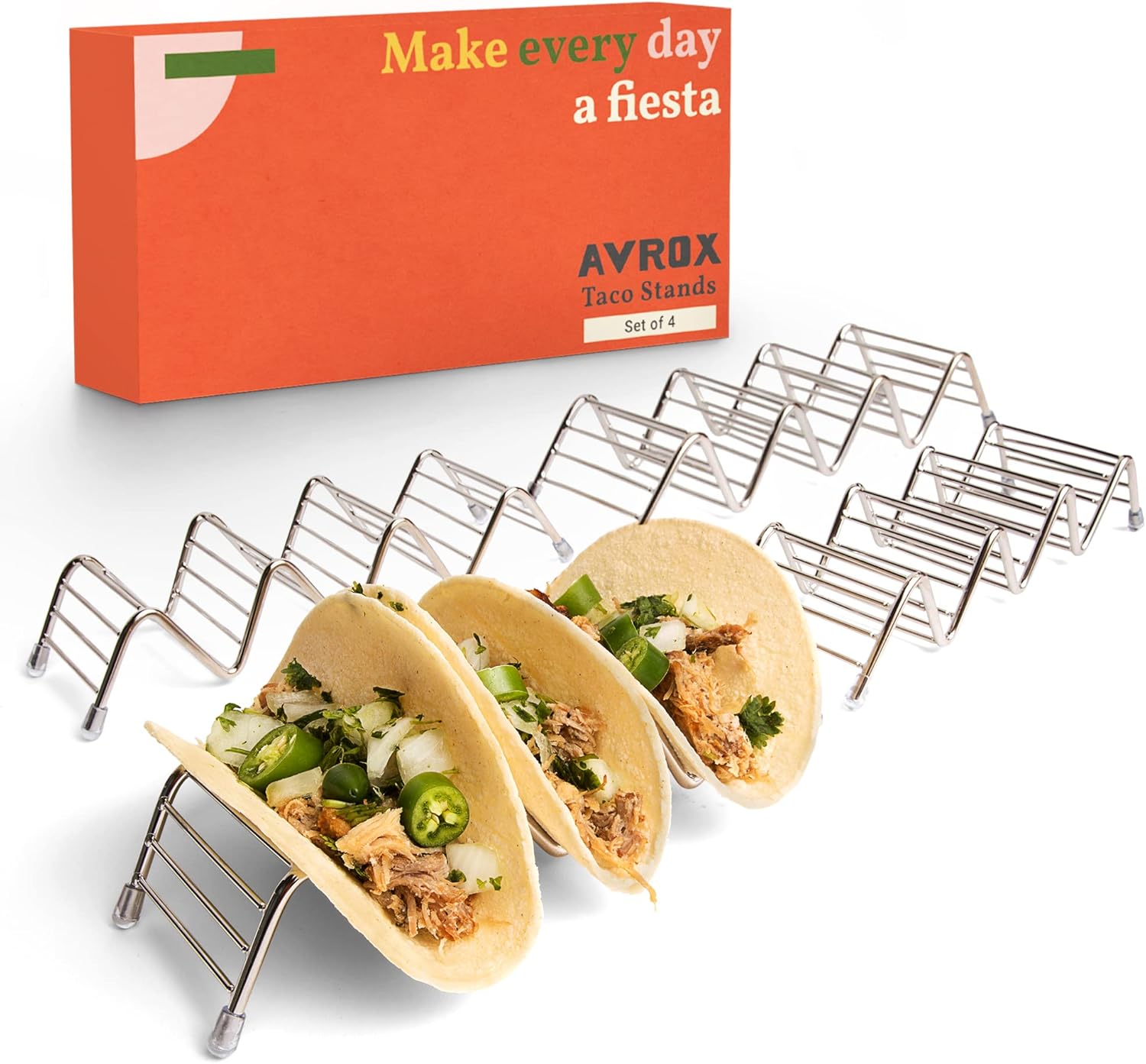 AVROX Taco Holder Stand Set of 4 Each Rack Holds 3 or 4