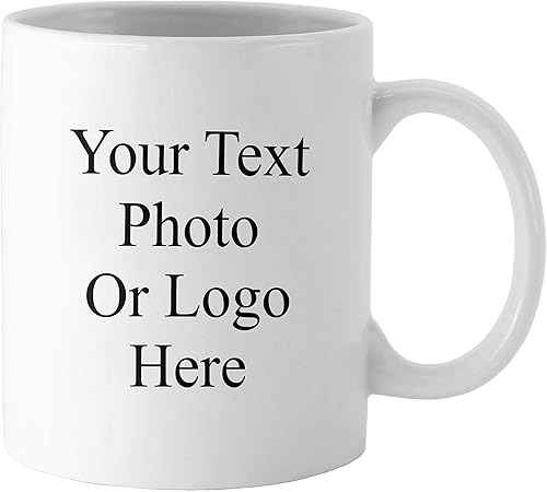 Personalizado añade tu texto personalizado logotipo tazacafé té taza de cerámica color blanco 11ozpersonalizable regalo, Blanco