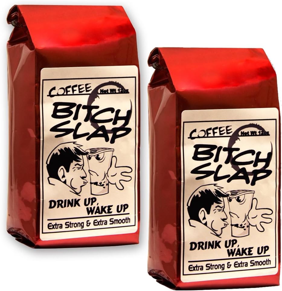 Coffee Bitch Slap - Extra Strong & Extra Smooth High Caffeine Coffee, Ground - Drip Grind - 2 Pack