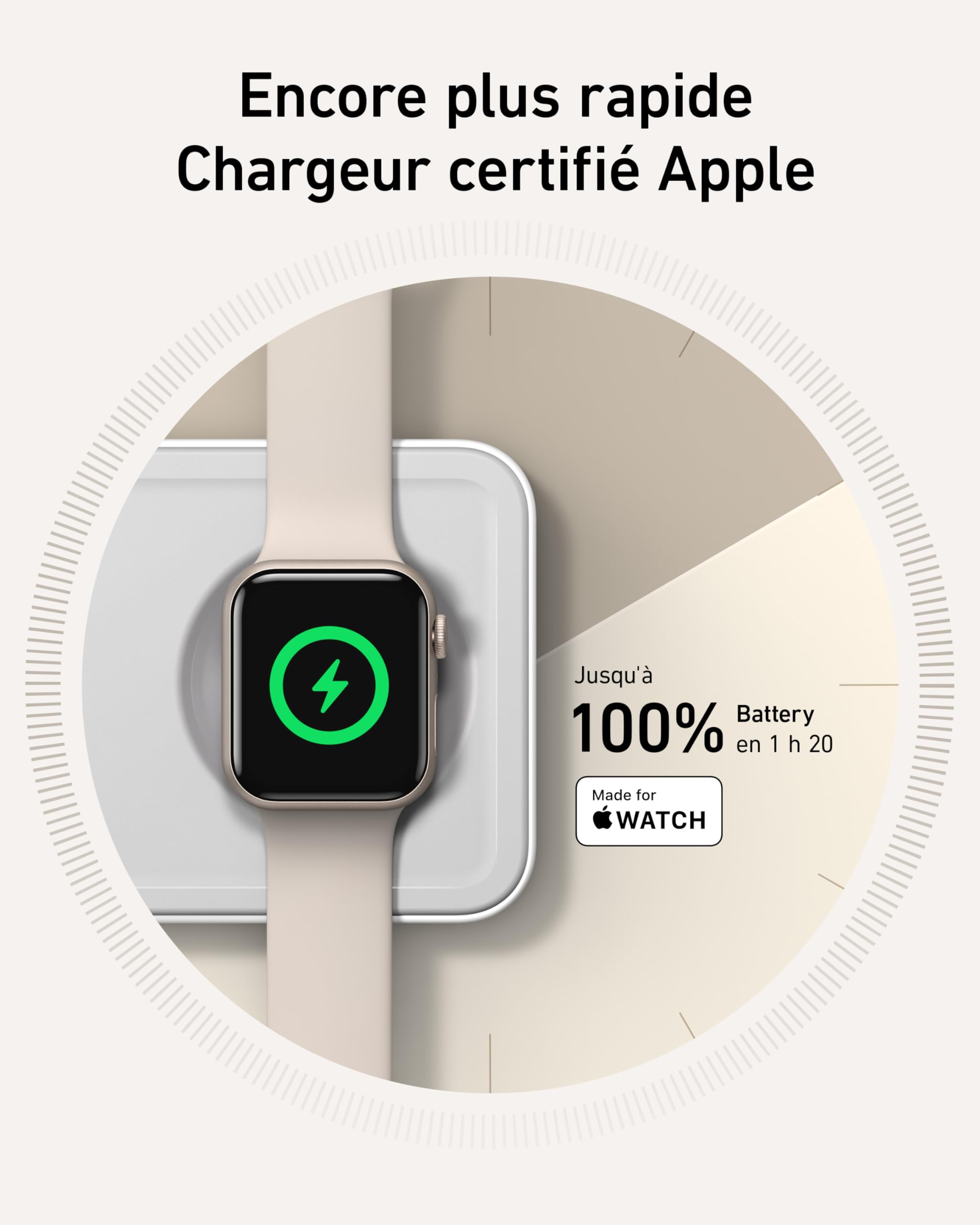 Anker Chargeur Induction iPhone 15W Station de Recharge à Induction 3-en-1 Pliable, Ultra Rapide Certification Qi2, pour iPhone séries 17/16, AirPods, Apple Watch(Chargeur USB-C et câble Inclus)