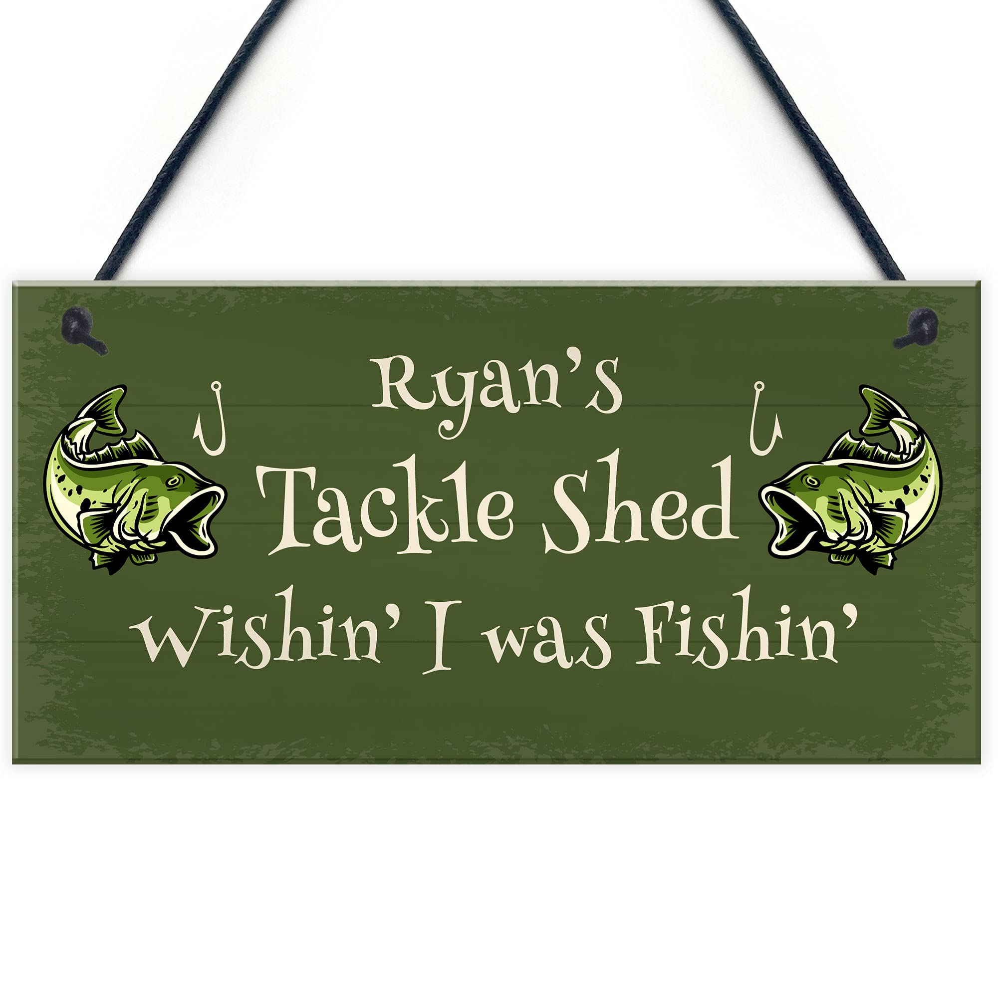 Tackle Shed Personalised Hanging Sign For Man Cave Shed Fishing Gift For Him