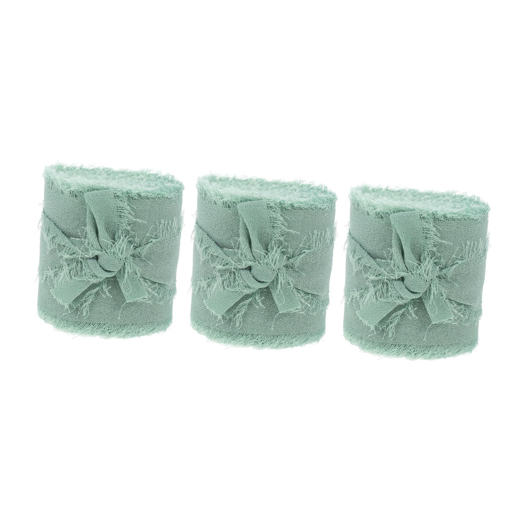 Ruban décore frangé vert en mousseline 9 rouleaux mariage