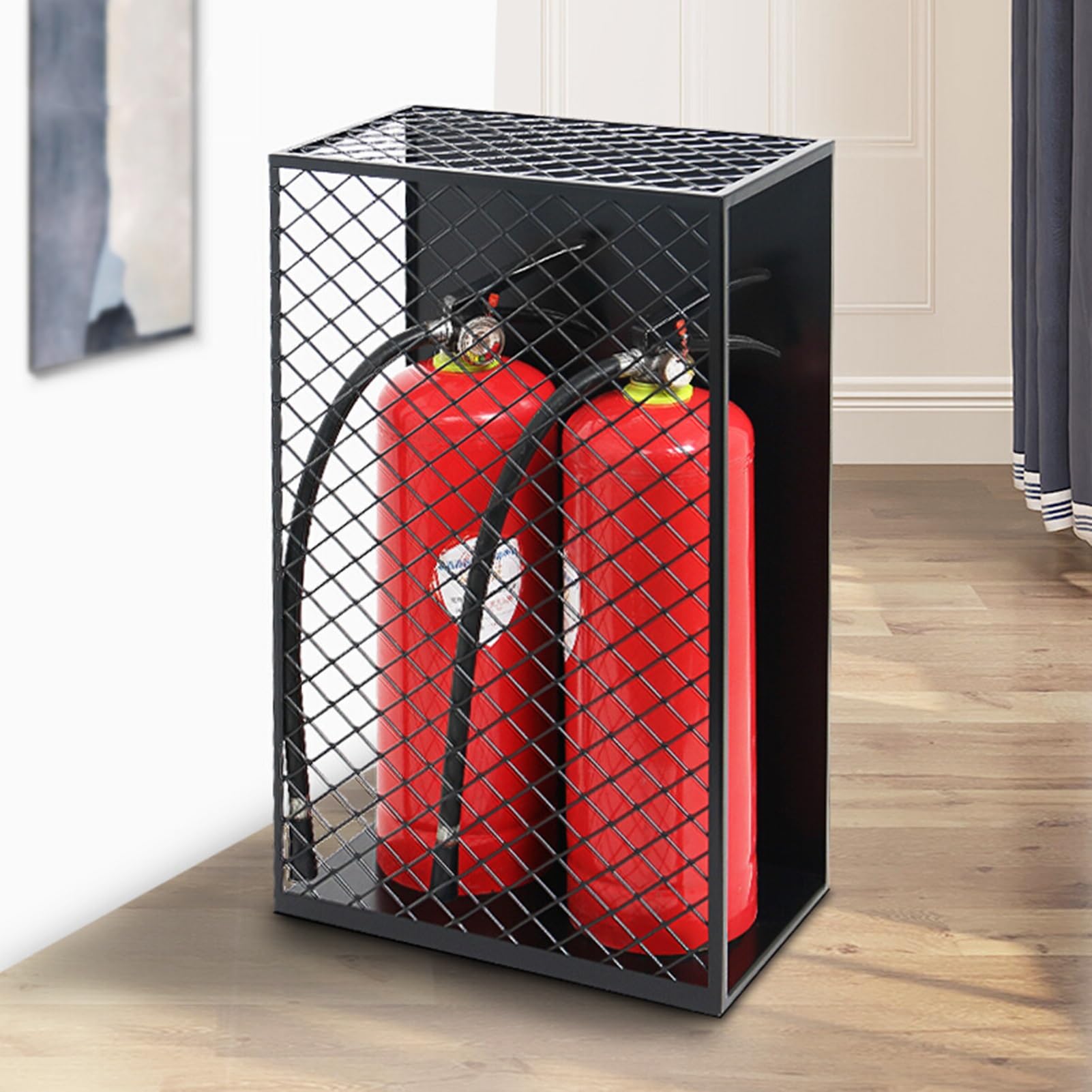 Soporte para extintor de 22 Pulgadas, Soporte para extintor, Carcasa de Malla metálica, para Casas, hoteles y mercados.