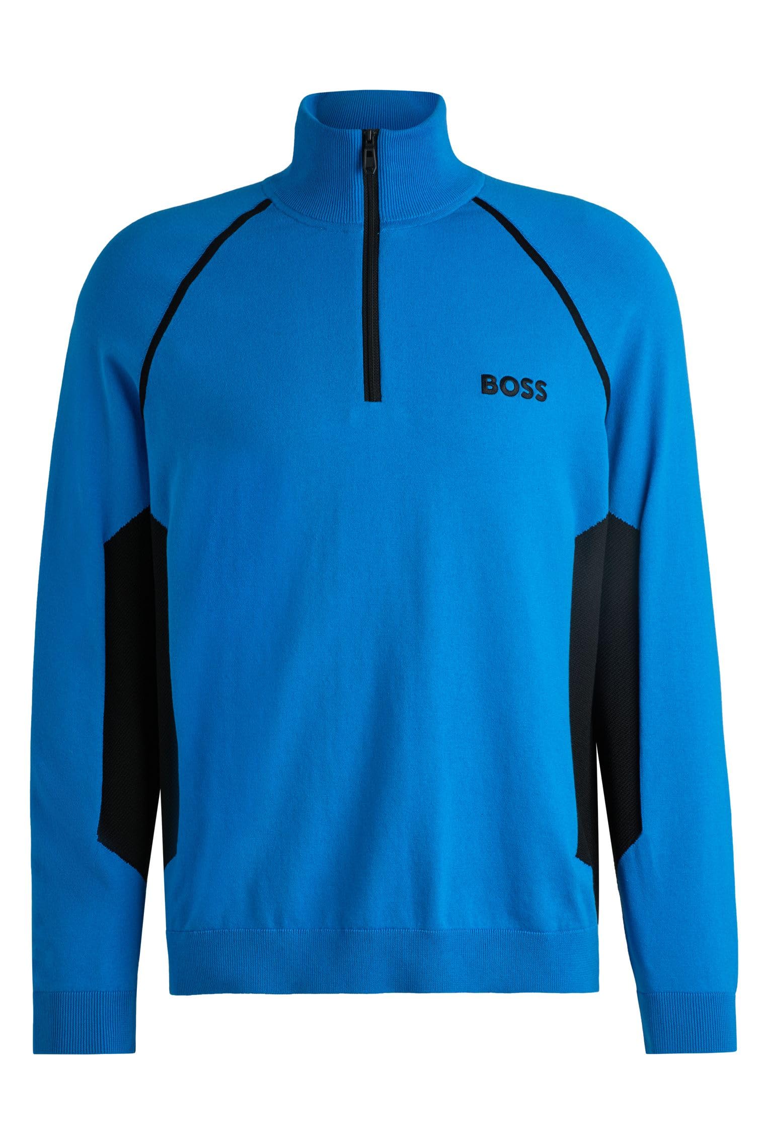 BOSSMens Hydro-X FA24 Cotton-Blend Sweater with Logo and Colour-Blocking