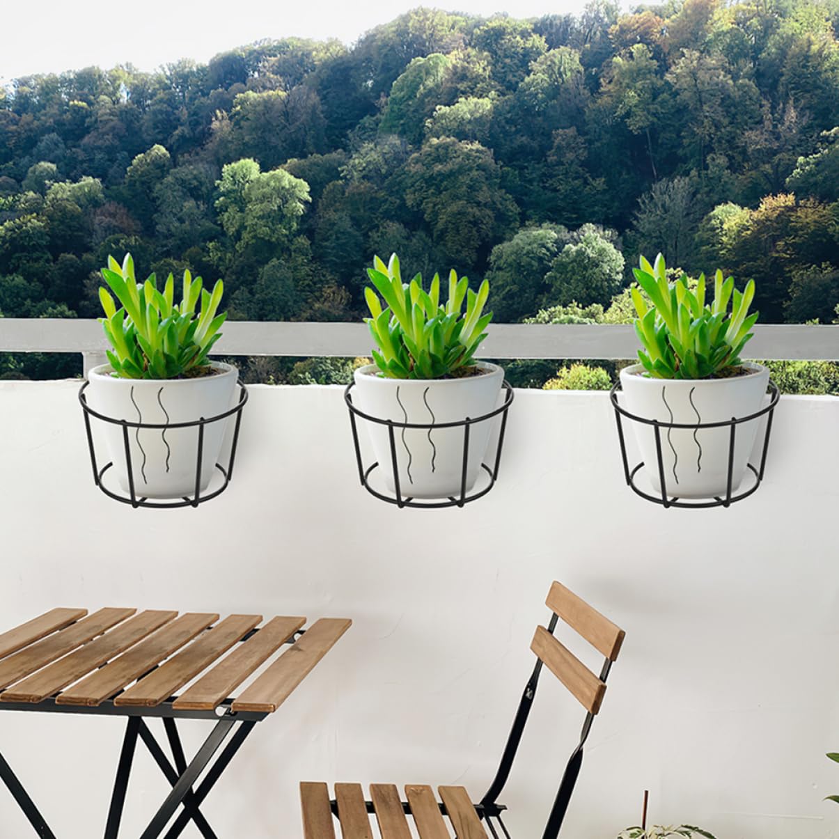 Mikikit 6piezas Soportes Para Jardineras De Ventana Colgadores De Hierro Ahorra Decoración Interior