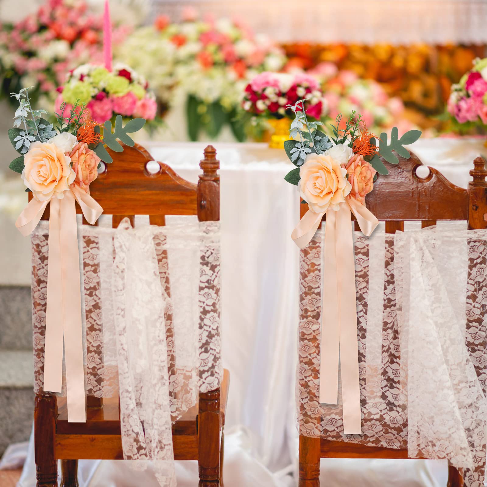 Amazon｜Coloch ウェディングチェア フラワーデコレーション 10個