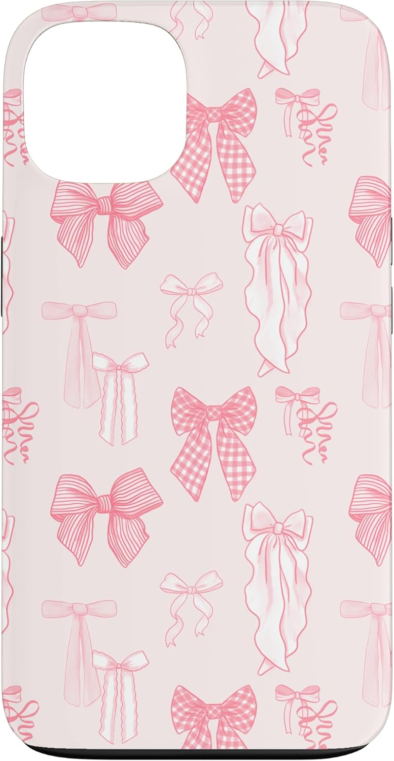 Coquette Pink Bow Pattern Case for iPhone XR