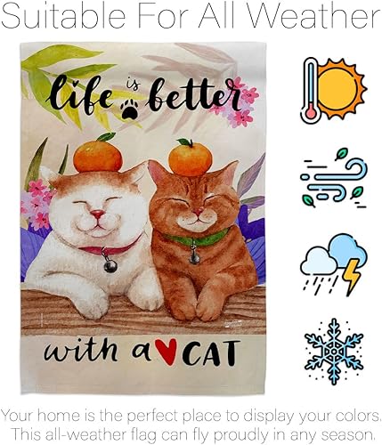 Miniatura 6 de Better House - Paquete de bandera de gato y gatito maullido, pelo de pata estropeado, mascota, naturaleza, granja, criatura, apliques vintage,