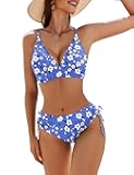 Bikini Set for Women Triangle Floral Print Bikini Set Two Piece Swimsuit V Neck Bathing Suits