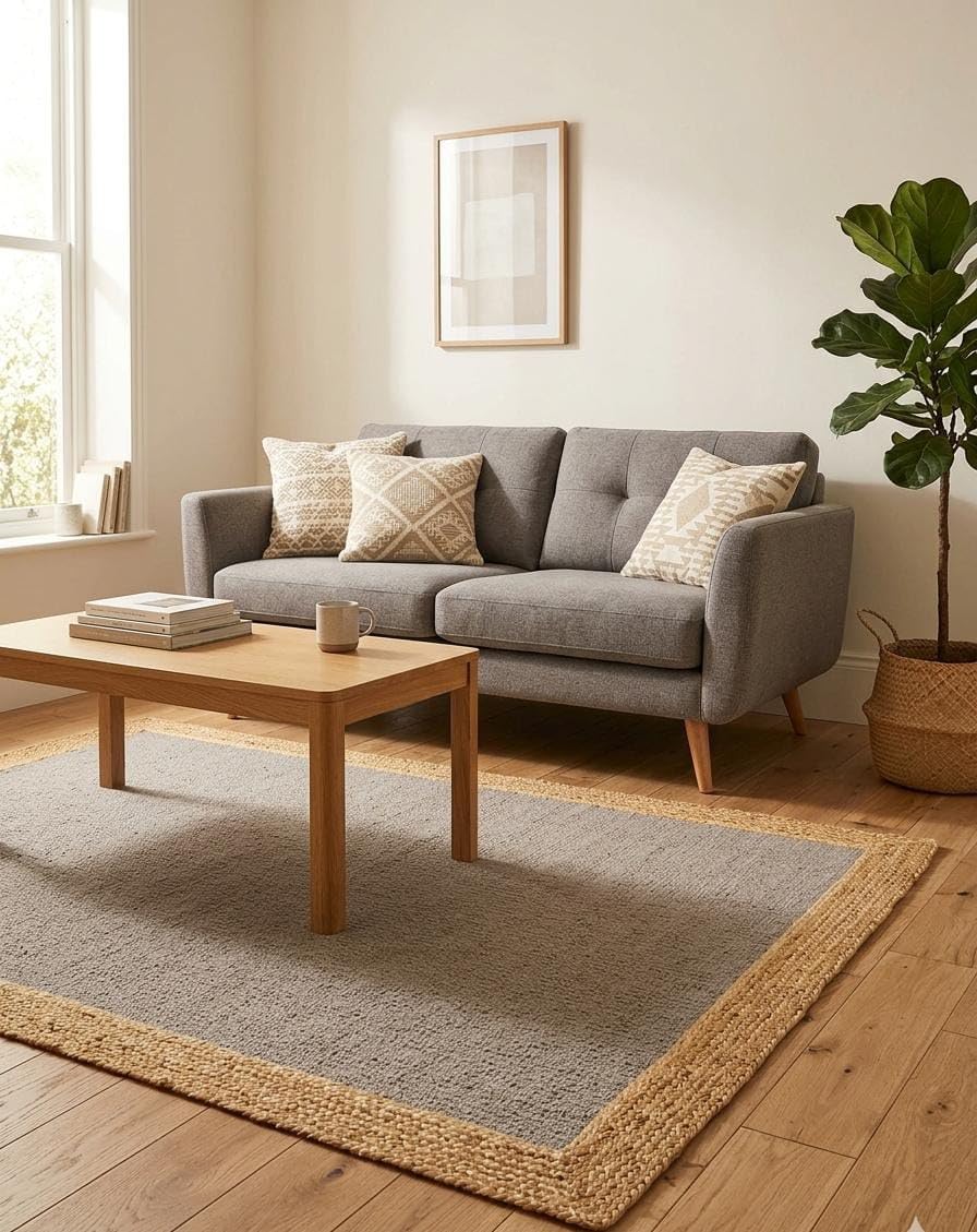 Handwoven Jute Rug - Natural & Reversible -30