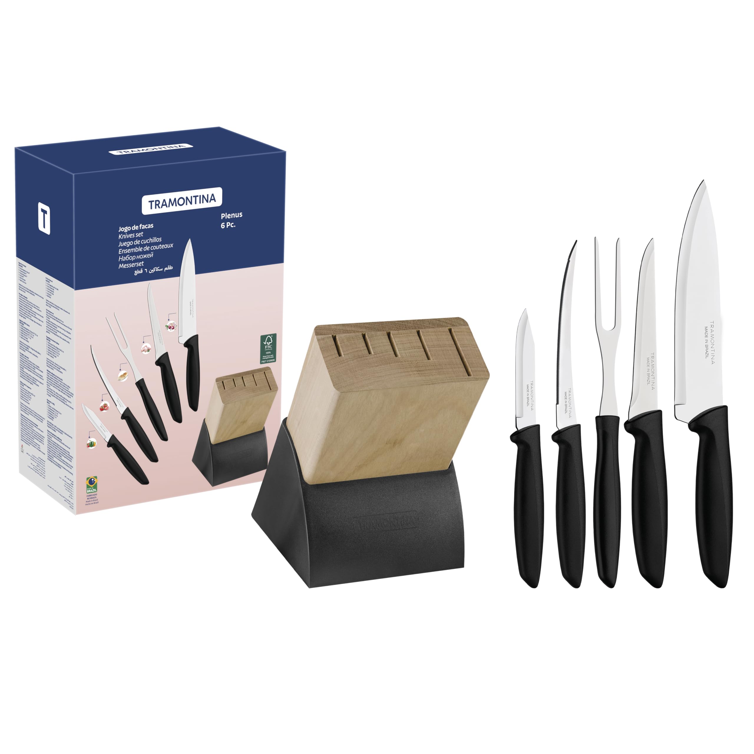 TRAMONTINA PLENUS BIÇAK BLOK SET 6 LI
