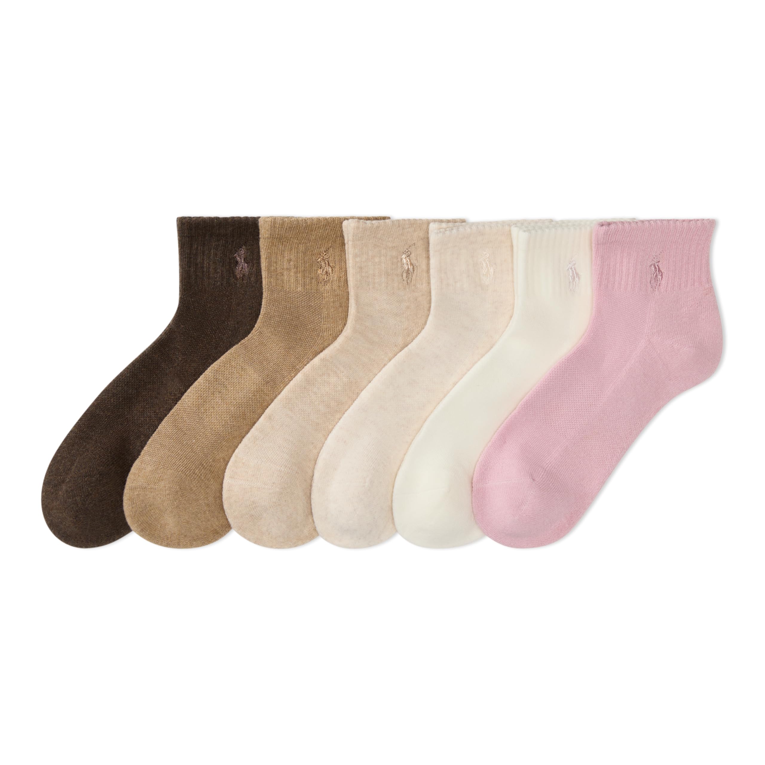 POLO RALPH LAUREN womens Performance Cotton Ankle Socks - 6 Pair Pack - Breathable Mesh Sport Cushioning