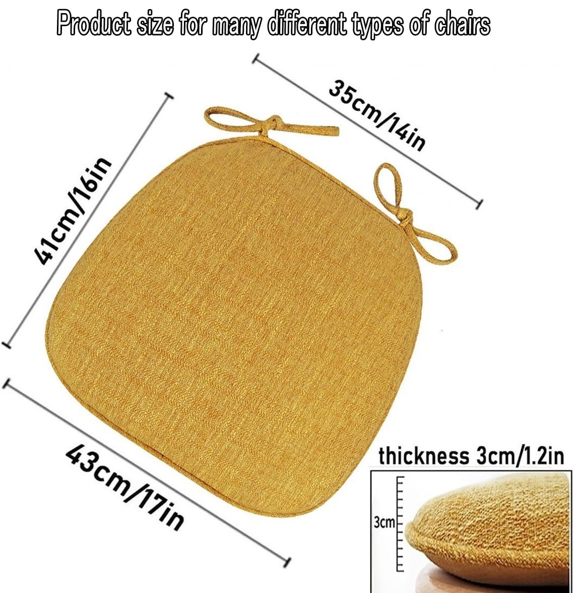 Cojines de Herradura para Silla de Comedor Asiento Cocina 41x43cm 4 Confezioni Colore Naranja Cojines Acolchados Perfecto para Muebles Comodidad y Estilo