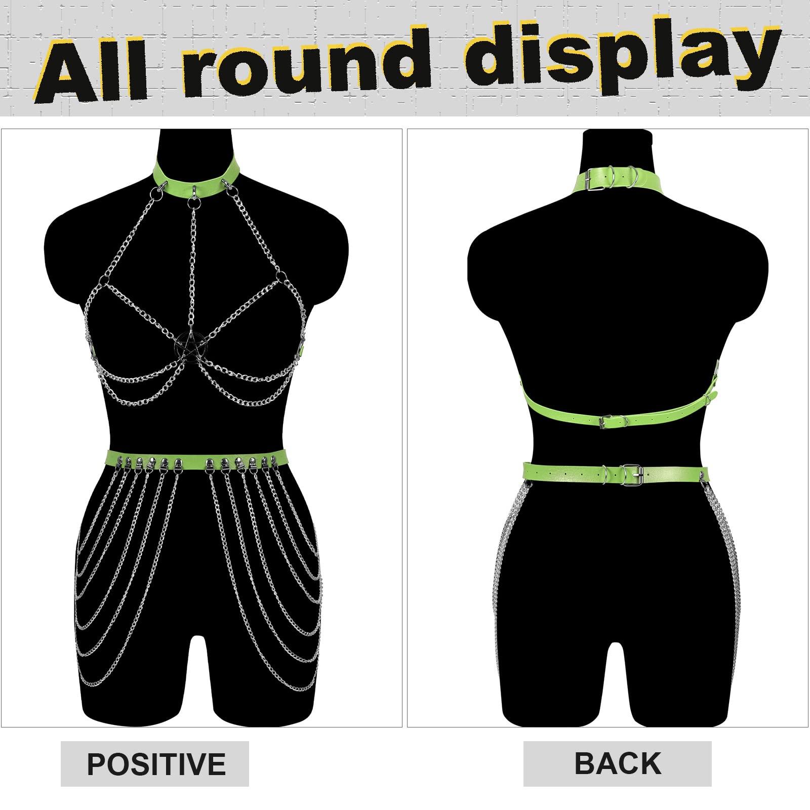 Punk Women Leather Body Chain Waist Harness Belt Black Gothic Leg Chain Adjustable Belt Thigh Garters Beach Nightclub Party Disco Body Accessories, Leather, PU Leather
