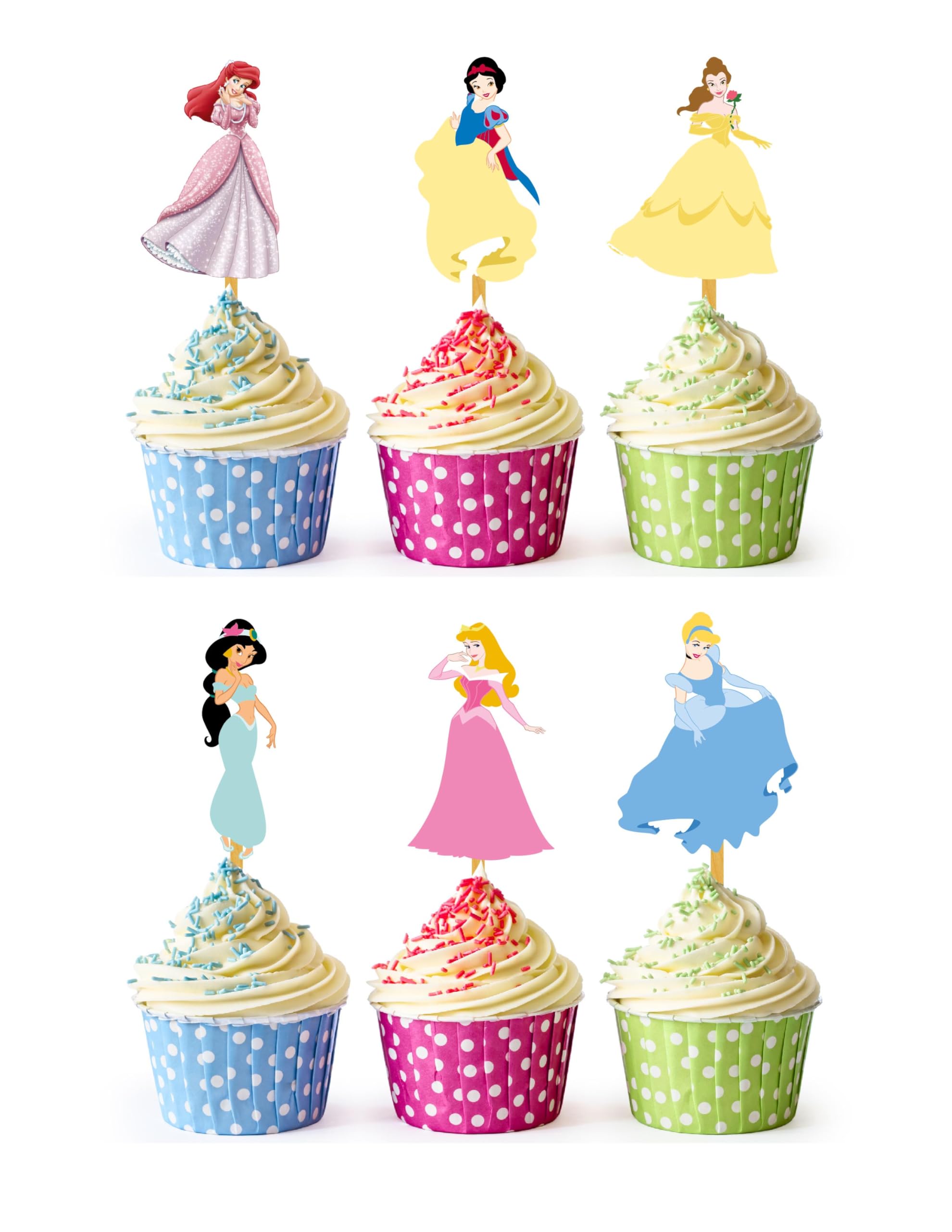 24x Fairy Dream Queens Cupcake Toppers – Strong Picks Happy Birthday Décor, Cupcake Decorations for Kids Birthdays