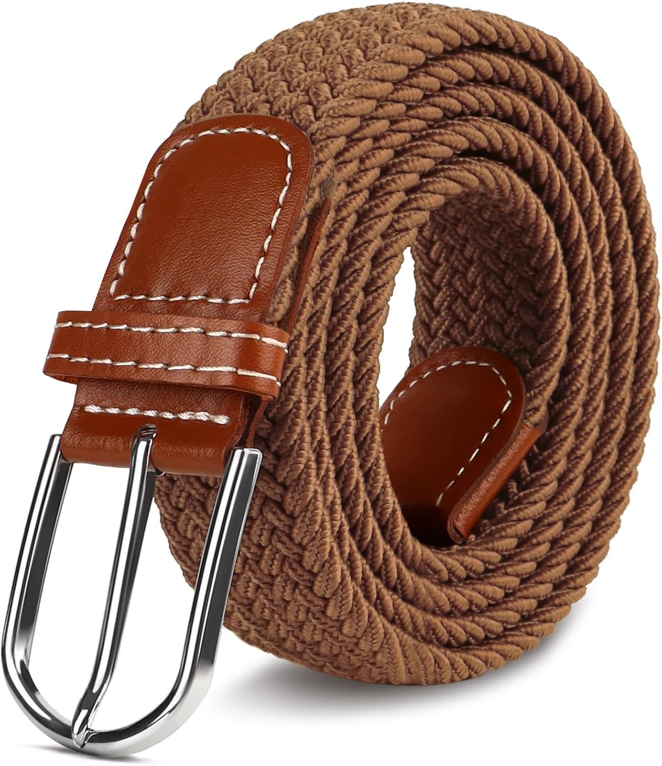 Multicolored Woven Stretch Belt for Men and Women, Braided Elastic Golf Belts Jeans Casual Pants Sport Belt
