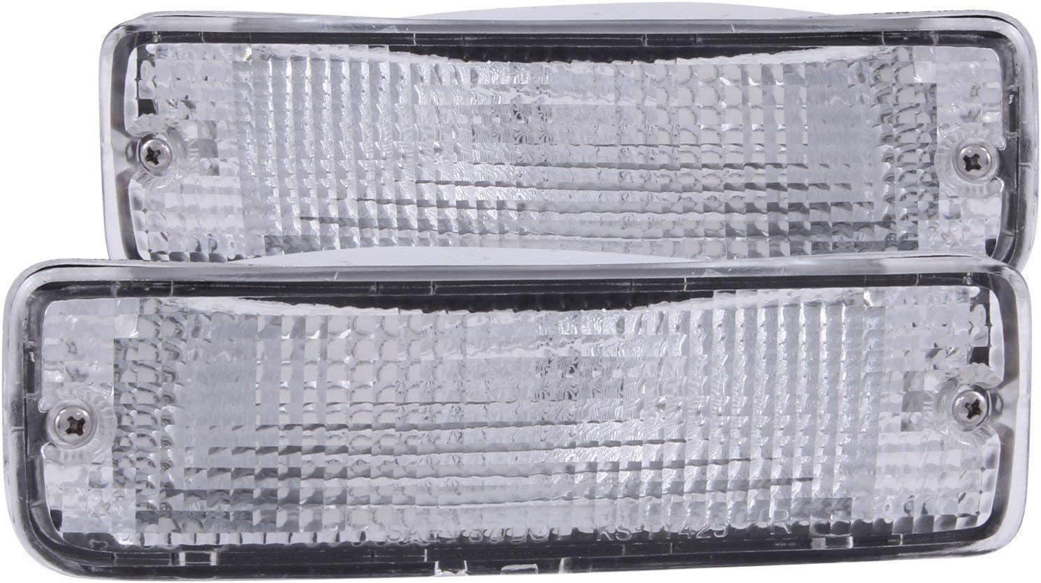 ANZO Euro Parking Lights Chrome Clear Lens Compatible with 1989-1995 Toyota Pickup 511019