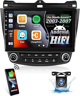 Android 11 Car Stereo for Honda Accord 7 2003-2007 with Wireless Apple Carplay Android Auto,10.1'' HD Touchscreen Car Radio with WiFi,GPS Navigation,Bluetooth,FM/RDS,SWC,Daul USB,HiFi+Backup Camera